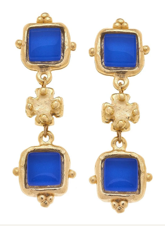 SUSAN SHAW CHARLOTTE DEUX TIER EARRINGS