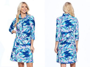 ARYEH NAVY NEON PRINT DANIELA DRESS