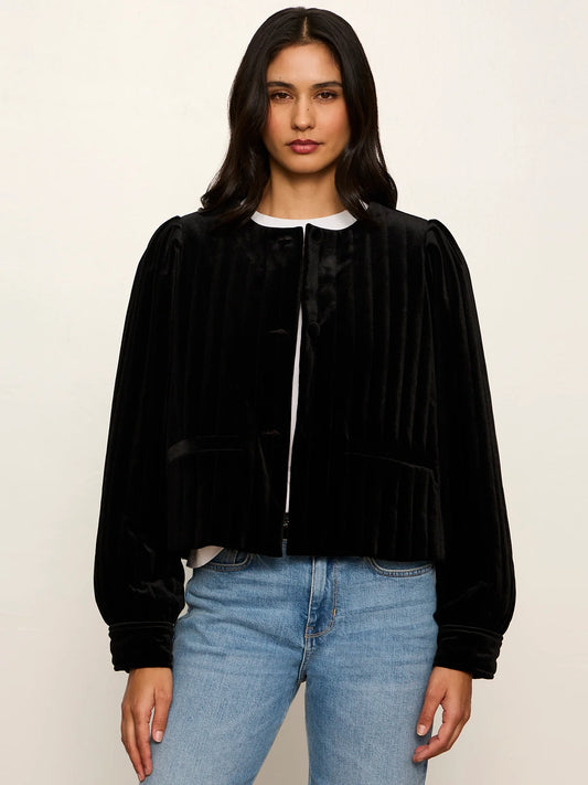 SANCTUARY BLACK PEPPER VELVET JACKET