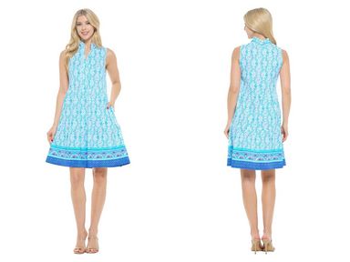 ARYEH BLUE GEO LAISON DRESS