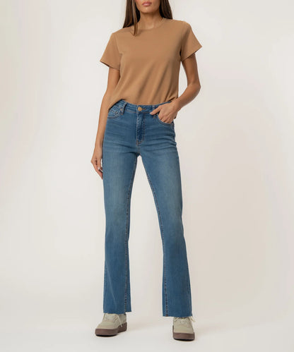KUT FROM THE KLOTH KELLY HIGH RISE FAB AB FLARE - SENSES W/ DARK BASE WASH