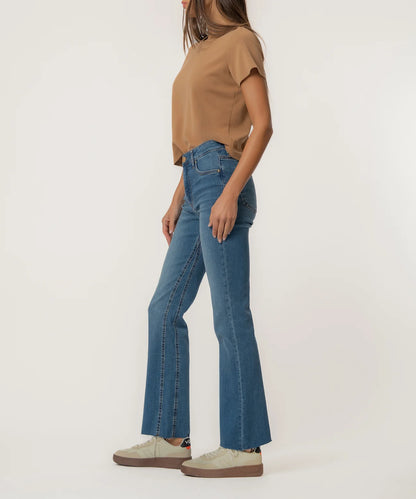 KUT FROM THE KLOTH KELLY HIGH RISE FAB AB FLARE - SENSES W/ DARK BASE WASH
