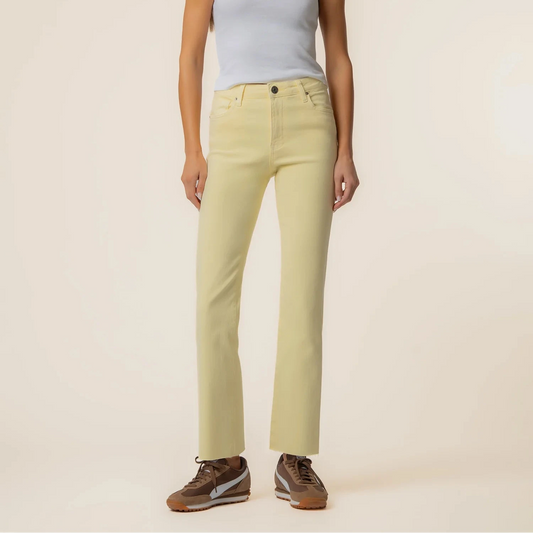 KUT FROM THE KLOTH KELSEY HIGH RISE ANKLE FLARE - PASTEL YELOW