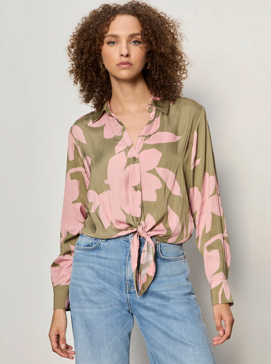 SANCTUARY LOVER TIE SHIRT PINK SILHOUETTE