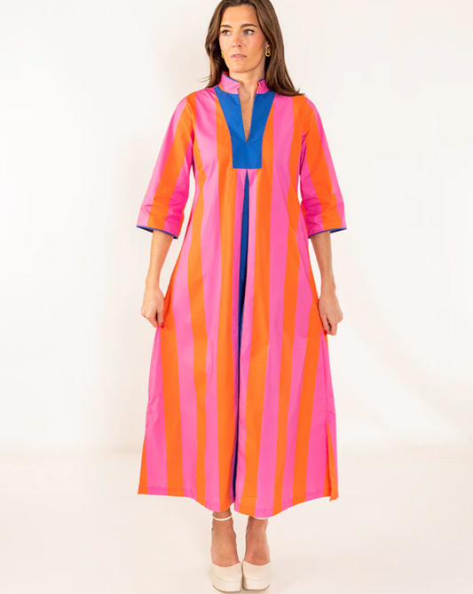 HOUSE OF MBR MARTINI STRIPE TUNI CAFTAN DRESS