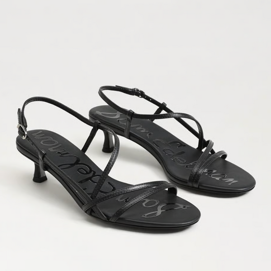 SAM EDELMAN CORA KITTEN HEEL SANDAL - BLACK