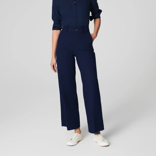 SPANX SUPERSMOOTH™ STRETCH TWILL CROPPED WIDE LEG PANT - TIMELESS NAVY